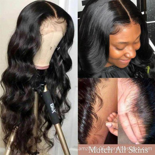 Wholesale Cheap Body Wave Human Hair Hd Full Lace Front Wig Raw Indian Virgin Human Hair 13x4 13x6 Transparent Lace Frontal Wig